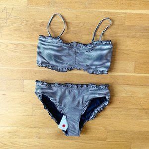 NWT Cupshe Black and White Striped Bikini